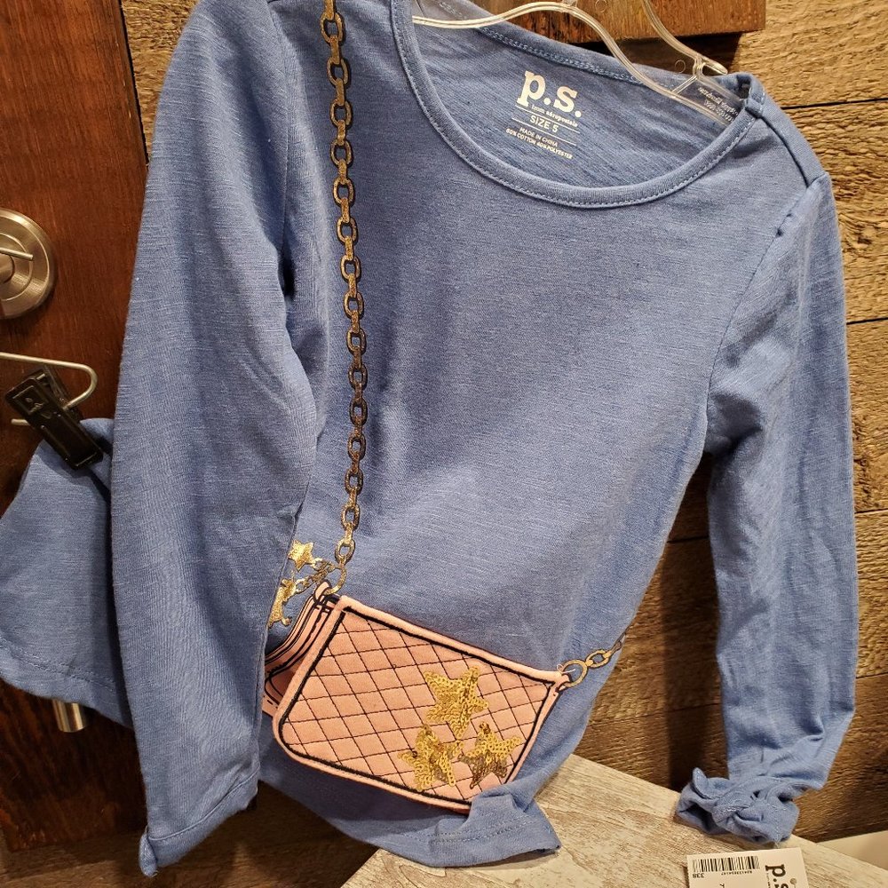 Aeropostale P.S. Girls Top Size 5 Built-In Purse NWT